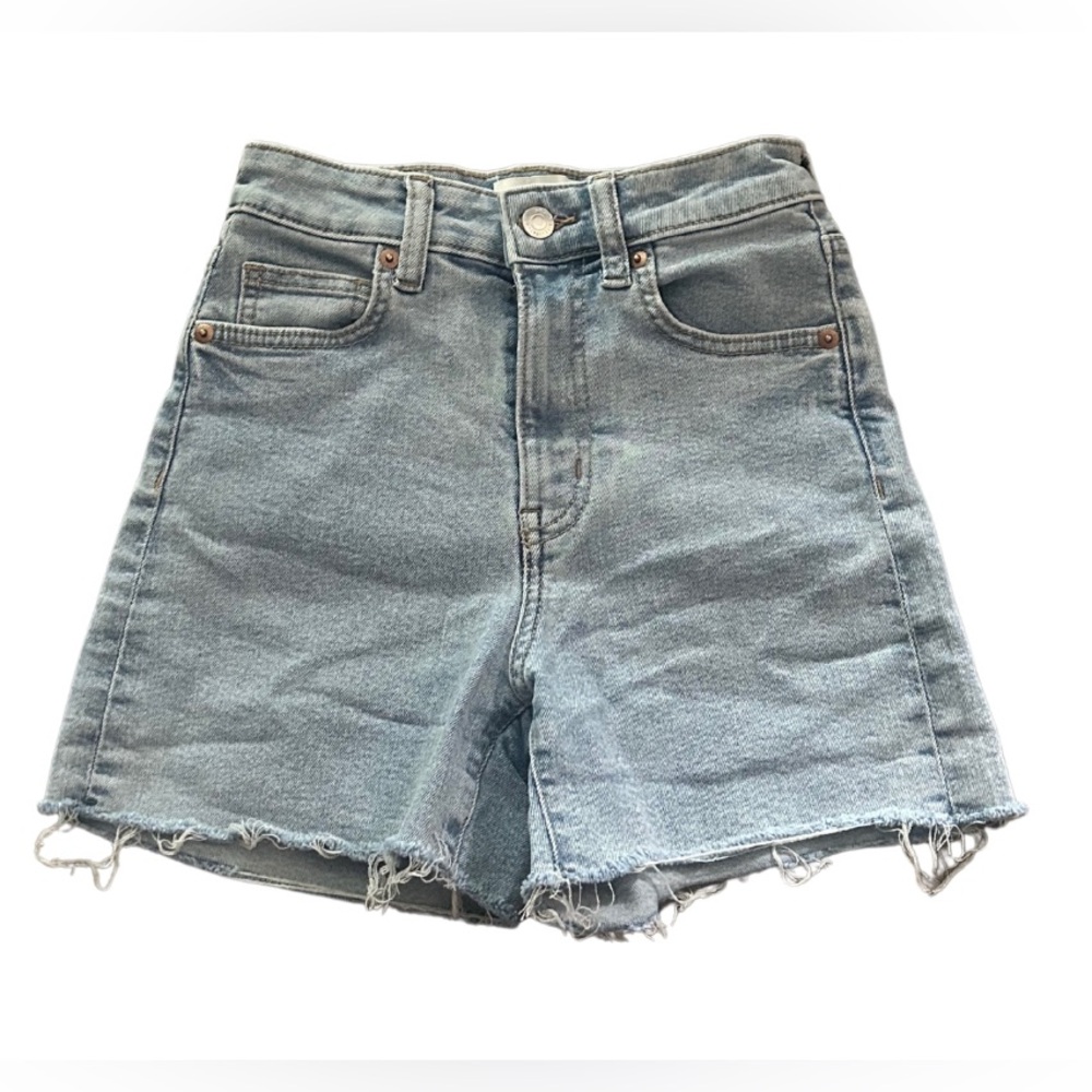 H&M High Waist Denim Shorts | Light Blue | Size 0